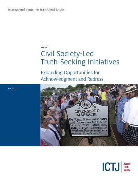 Cover of the report Civil Society-Led Truth-Seeking Initiatives
