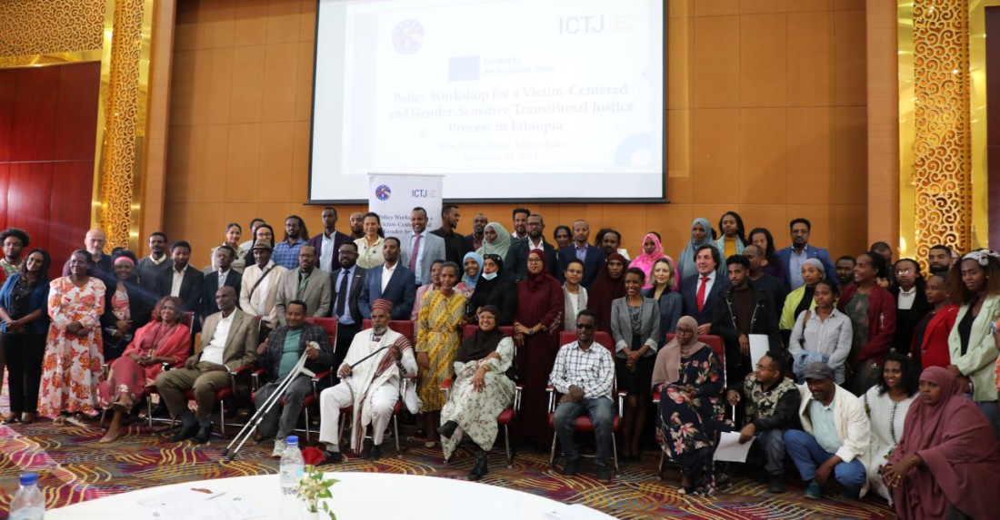 Participants in the national event on transitional justice in Addis Ababa on November 23 gather for a group picture. 