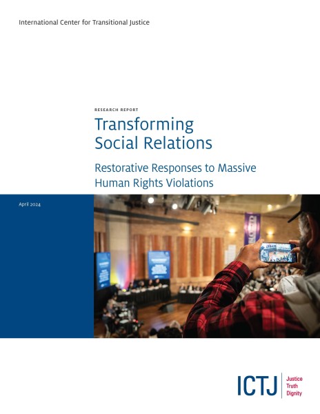 Cover of the report Transforming Social Relations: Restorative Responses to Massive Human Rights Violations