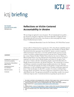 First of the briefing paper Reflections on Victim-Centered Accountability in Ukraine